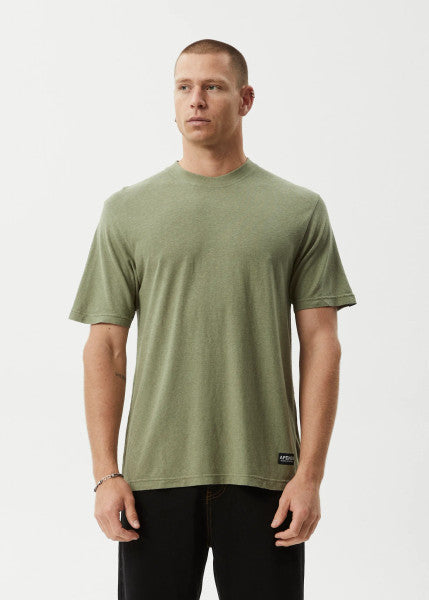 Afends Classic Hemp Retro Fit Tee - Oil Green