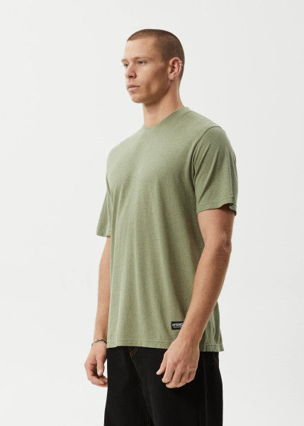 Afends Classic Hemp Retro Fit Tee - Oil Green