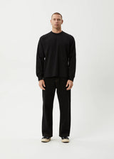 Afends Genesis Recycled Boxy Long Sleeve Tee - Black