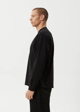 Afends Genesis Recycled Boxy Long Sleeve Tee - Black
