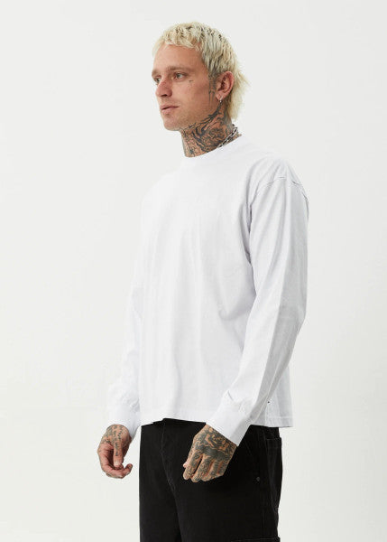 Afends Genesis Boxy Long Sleeve Tee - White
