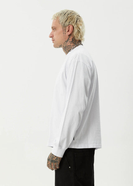 Afends Genesis Boxy Long Sleeve Tee - White