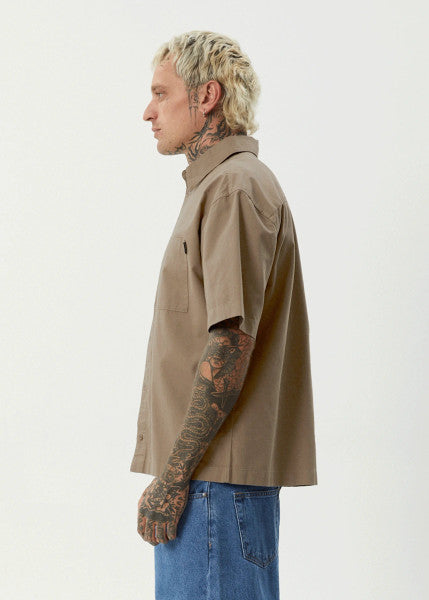 Afends Everyday Hemp Short Sleeve Shirt - Fossil