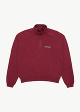 Afends Quartz Zip Raglan Crew - Washed Burgundy