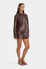 Ownley Marshall PU Shacket - Cherry Cola