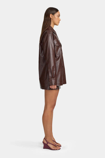 Ownley Marshall PU Shacket - Cherry Cola