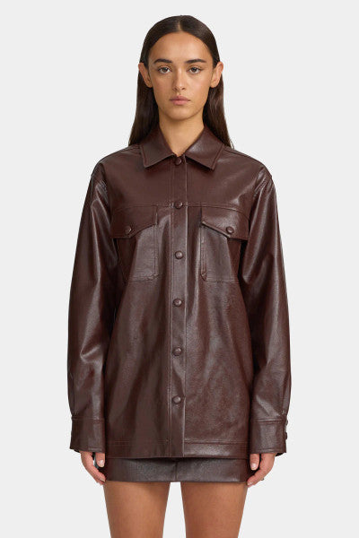 Ownley Marshall PU Shacket - Cherry Cola
