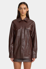 Ownley Marshall PU Shacket - Cherry Cola
