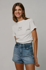Rollas Classic Tee Pretty Bow - Cloud