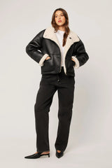 Rolla’s Reversible Faux Sherling Jacket - Black