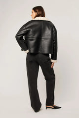 Rolla’s Reversible Faux Sherling Jacket - Black