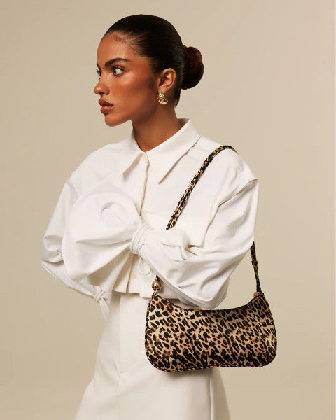 Billini Rosabelle Shoulder Bag - Leopard Satin