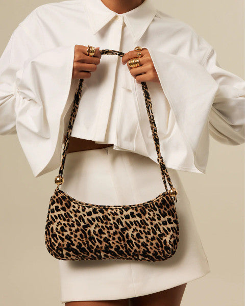 Billini Rosabelle Shoulder Bag - Leopard Satin