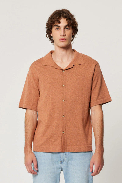 Rolla’s Bowler Knit Classic Shirt - Terracotta