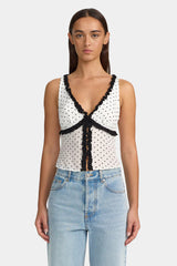 Ownley Sally Ruffle Cami - Polka