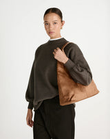 Billini Tammy Shoulder Bag - Dark Tan Suede