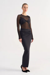 Suboo Auguste Long Sleeve Mesh Jersey Maxi - Black