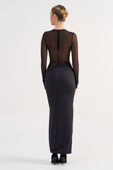 Suboo Auguste Long Sleeve Mesh Jersey Maxi - Black