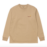 Carhartt WIP L/S American Script T-Shirt - Dusty H Brown