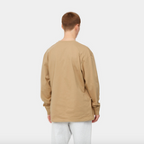 Carhartt WIP L/S American Script T-Shirt - Dusty H Brown