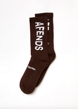 Afends Spaced Out Recycled Crew Socks - Coffee