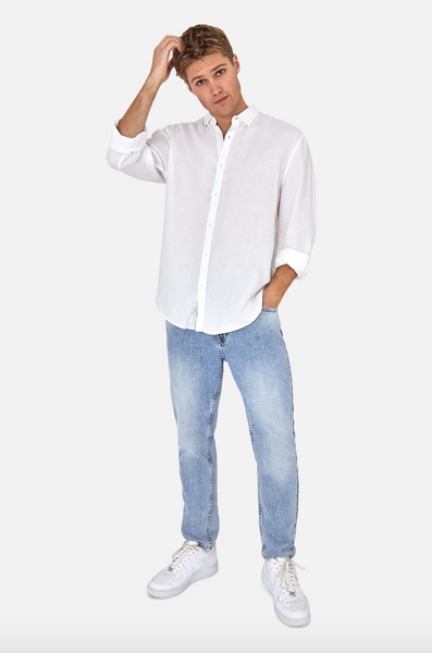Industrie The Trinidad Linen L/S Shirt - White