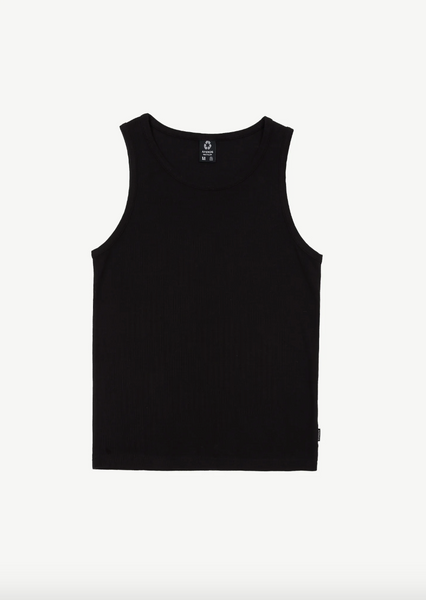 Afends Paramount Recycled Rib Singlet - Black