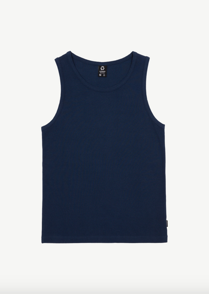 Afends Paramount Recycled Rib Singlet - Navy