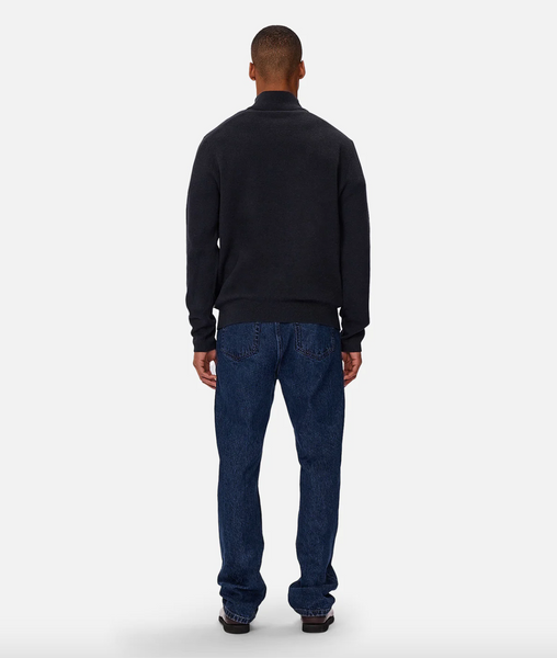 Industrie Lakewood Zip Neck Knit - Dk Navy Melange