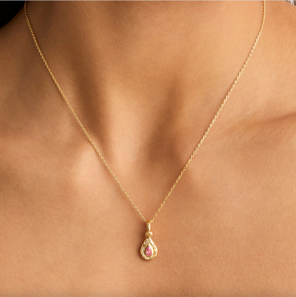 By Charlotte With Love Birthstone Annex Link Pendant - Gold Vermeil