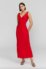 Ownley Bella Midi Dress - Cherry Red