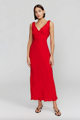 Ownley Bella Midi Dress - Cherry Red