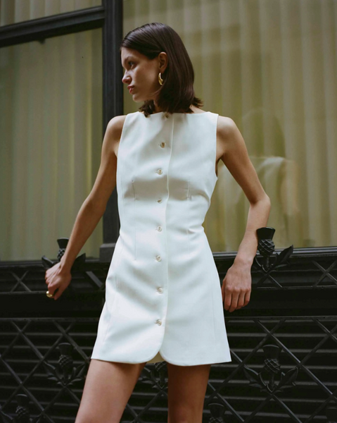 Third Form Skyline Tailored Mini Dress - Warm White