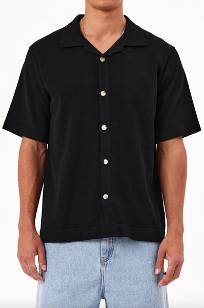 Rolla’s Bowler Knit Classic Shirt - Black