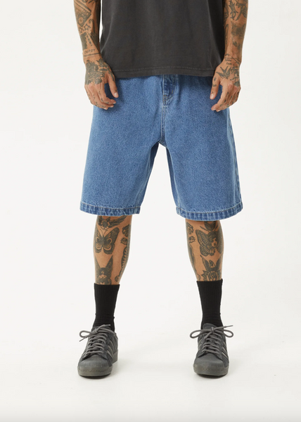 Afends Lil C Baggy Denim Short - Worn Blue