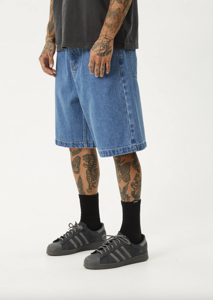 Afends Lil C Baggy Denim Short - Worn Blue