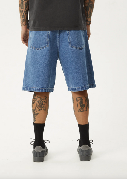 Afends Lil C Baggy Denim Short - Worn Blue