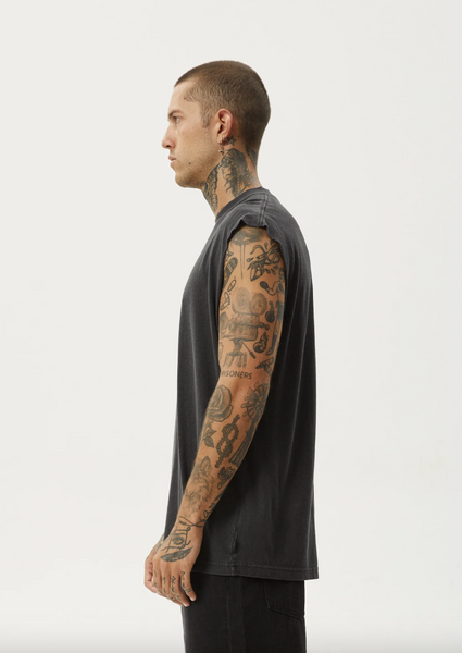 Afends Vacation Hemp Sleeveless Tee - Stone Black