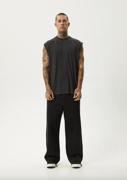 Afends Vacation Hemp Sleeveless Tee - Stone Black