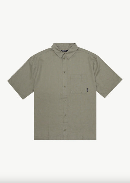 Afends Everyday Hemp Short Sleeve Shirt - Olive