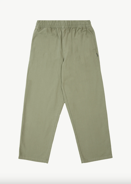 Afends Ninety Eights Baggy Elastic Waist Pants - Olive