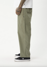 Afends Ninety Eights Baggy Elastic Waist Pants - Olive