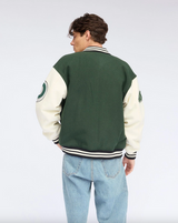 Dr Denim Annivarsity Jacket - Green Patched