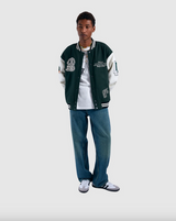 Dr Denim Annivarsity Jacket - Green Patched