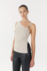 Third Form Stirling Twist Asymmetric Bodice - Oyster Grey