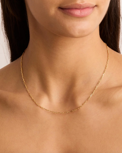 By Charlotte 19" Mixed Link Chain Necklace - 18k Gold Vermil