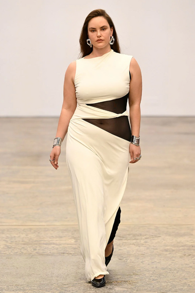 Third Form Interweave Drape Maxi Dress - Cream & Black