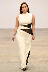 Third Form Interweave Drape Maxi Dress - Cream & Black