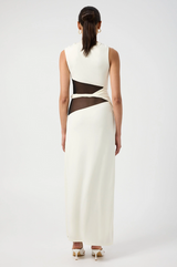 Third Form Interweave Drape Maxi Dress - Cream & Black