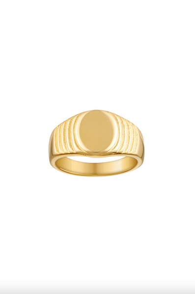 Porter Nonno Signet Pinky Ring - 18k Gold Vermeil